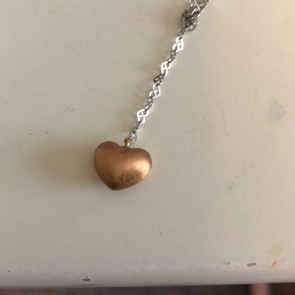 Copper Heart & Silver Chain Necklace - Picture 3 of 3